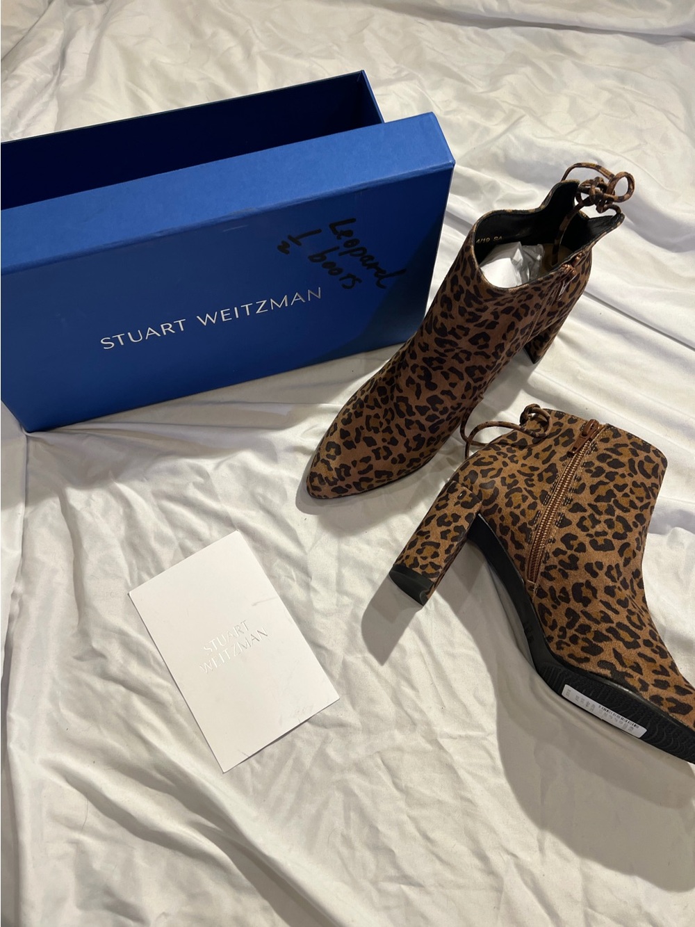 Stuart Weitzman NWT Leopard Cheetah Print Ankle Boots